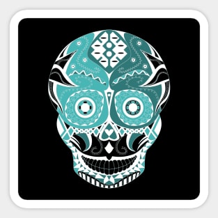 skull mania ecopop tribal mexican art in zephyr Sticker